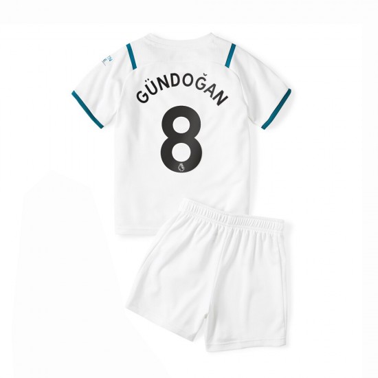 Camisola Manchester City Ilkay Gundogan 8 Criança Equipamento Segundo 2021-2022 Manga Curta